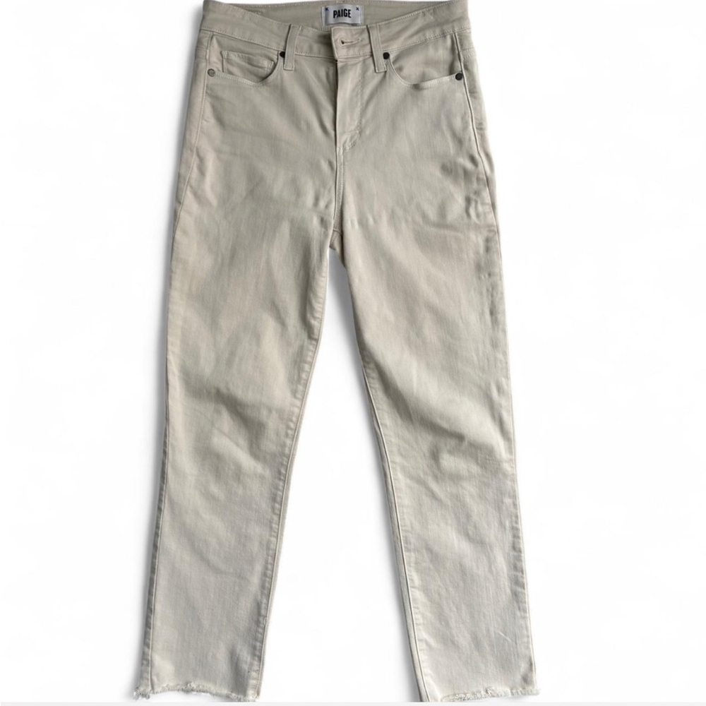PAIGE Jacqueline High Rise Crop Cream Straight Leg Jeans, Size 26